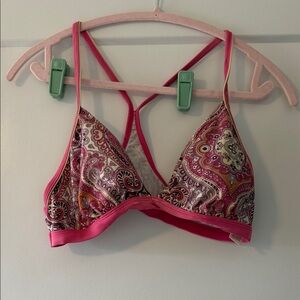 Athleta Paisley Print Pink Swim Top